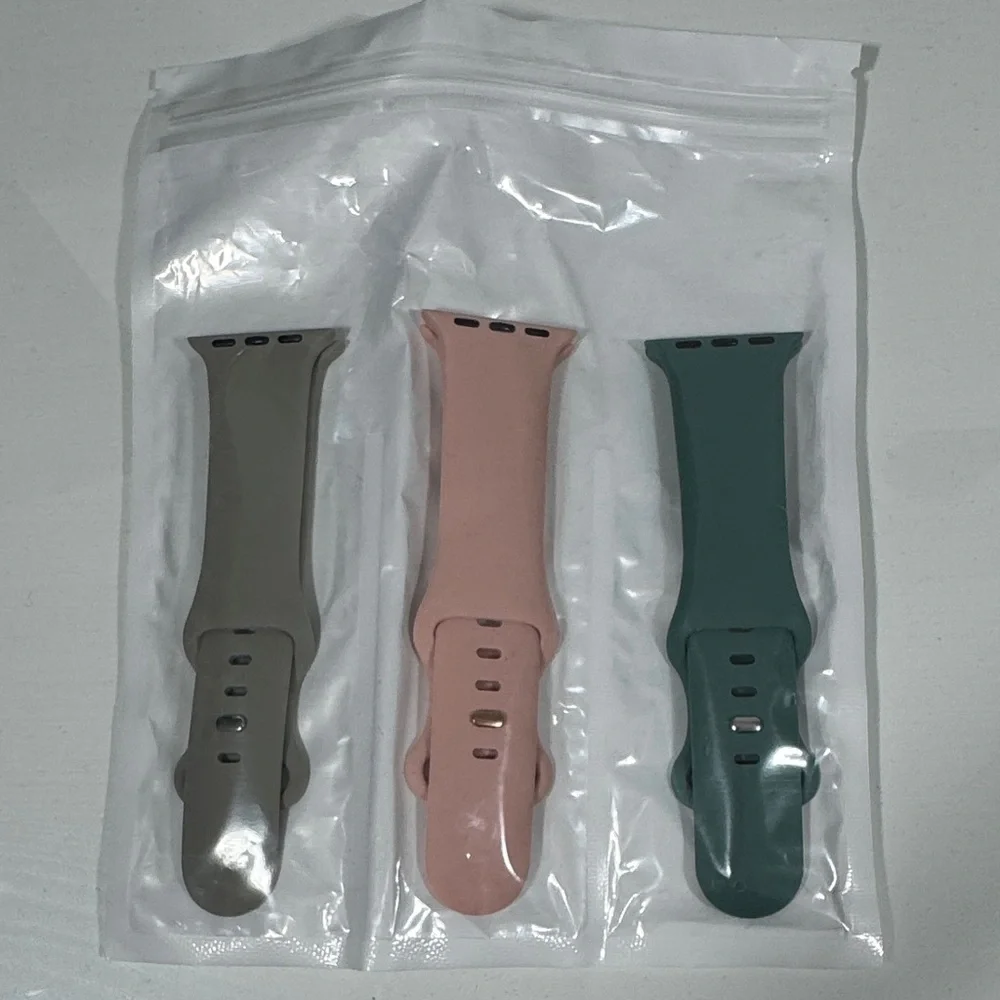 NWT Apple Watch Band Set - Gray, Pink, and Green
